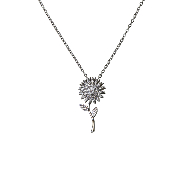 Collar Girasol Giratorio Silver